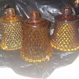 Amber Glass Candle Holders